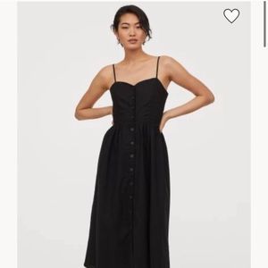 Sold out! Black linen midi dress